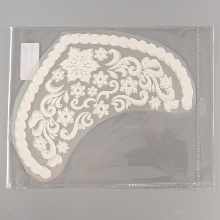 Термотрансфер «Снежинки с завитками», набор 6 шт., цвет белый с серебром Термотрансфер «Снежинки с завитками», набор 6 шт., цвет белый с серебром