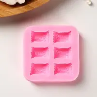 Молд для заливки Sweet, силикон, 6 ячеек, 6&times;1 см, розовый