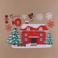 Наклейки новогодние на окна Merry Christmas, 2 шт., 35&times;50 см