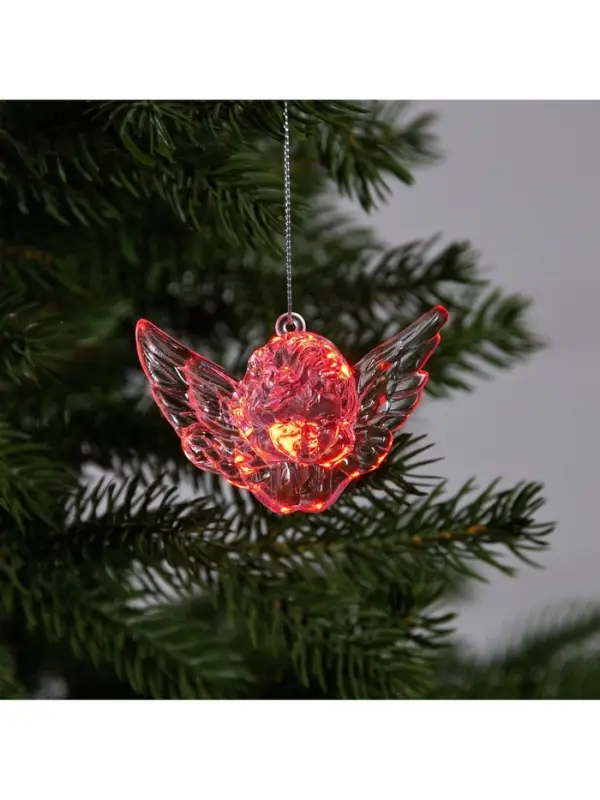 Ёлочная игрушка &laquo;Ангел&raquo;, 8&times;5&times;4.5 см, 1 LED, от батареек, свечение мульти (RGB)