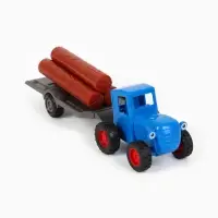 Игрушка трактор с бревнами &laquo;Синий трактор&raquo;