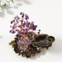 Подставка под благовония "Лягушка в фонтане у дерева" 72 камня 8,5х13х15 см