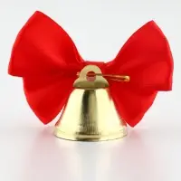 Колокольчик на булавке с бантом на выпускной, красный, d = 2,6 см