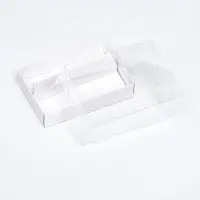 Кондитерская коробка складная под 2 эклера, белая, 9&times;13.5&times;7 см