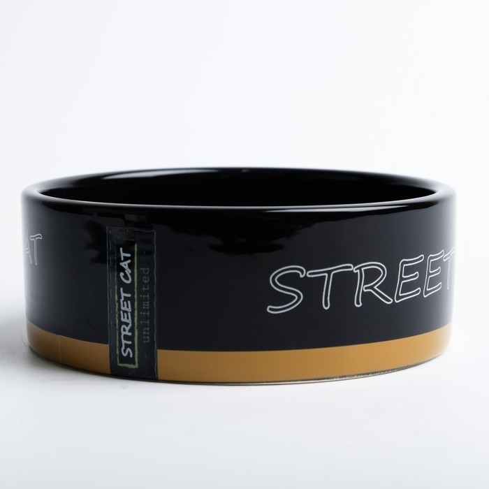 Миска керамическая  Миска керамическая "Черный кот" 300 мл  12,5 х 4,5 см, черная