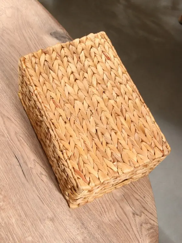 Корзинка прямоугольная с крышкой, 33×22×14 см, водный гиацинт Корзинка прямоугольная с крышкой, 33×22×14 см, водный гиацинт