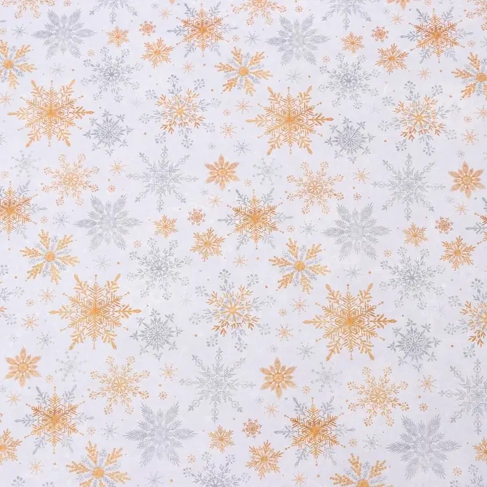 Бумага упаковочная новогодняя глянцевая двусторонняя &laquo;Волшебные снежинки&raquo;, 70&times;100 см