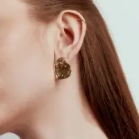 Серьги металл &laquo;Мятые&raquo;, цвет золото