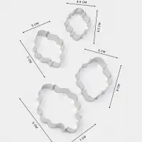 Формы для печенья &laquo;Рамка для фото&raquo;, набор 4 шт., нержавеющая сталь, серебристые