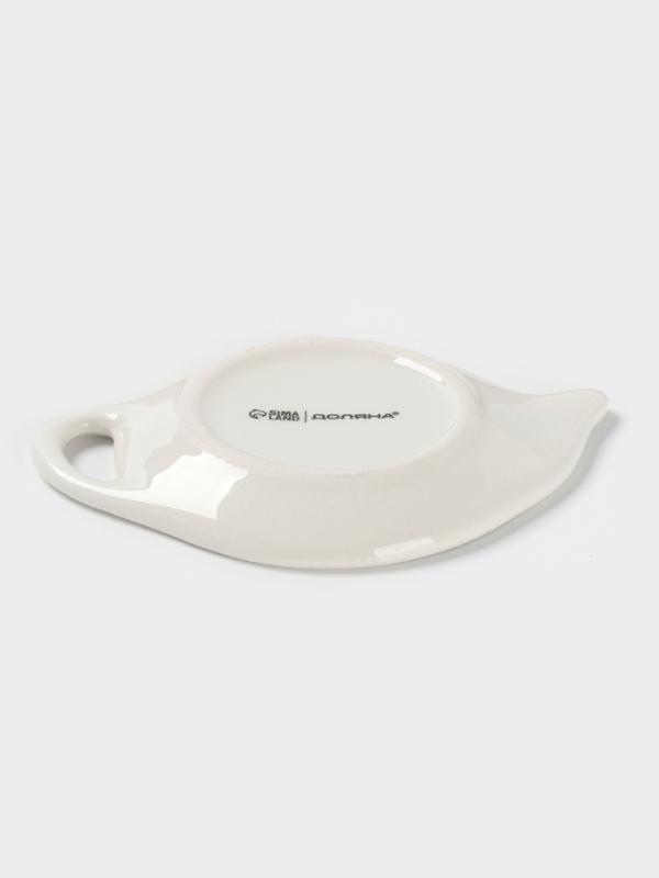 Подставка под чайный пакетик Доляна  Подставка под чайный пакетик Доляна "Цветы" цвет белый  12х9х1,5 см