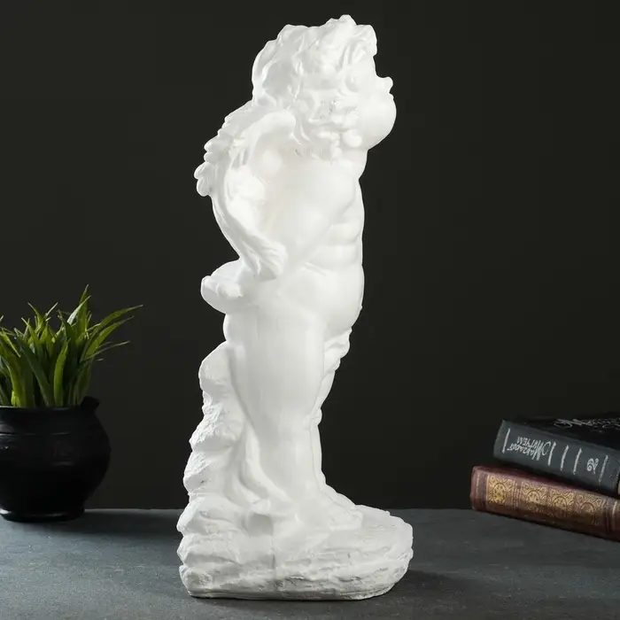 Фигура гипс &laquo;Ангел Амур&raquo;, белый, 15&times;15&times;37 см