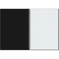 Бизнес-тетрадь А4 96л Attache гребень клетка пластик черн с тиснением