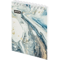 Блокнот А6,80л,кл,греб,карт.обл+УФ-лак Attache Selection FluidСеро-Голуб