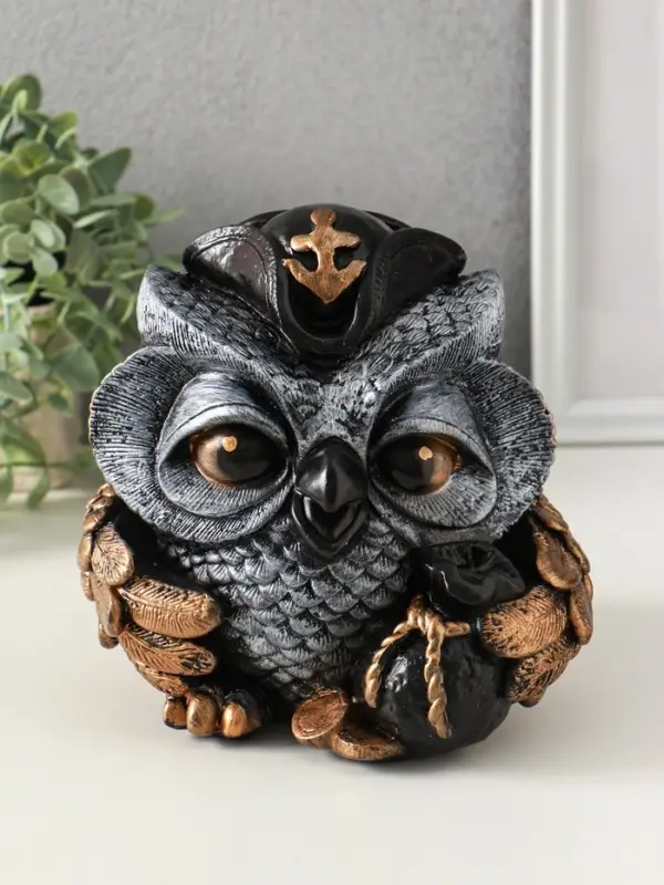 Копилка Копилка "Сова в треуголке" 18х17 см, бронза с серебром