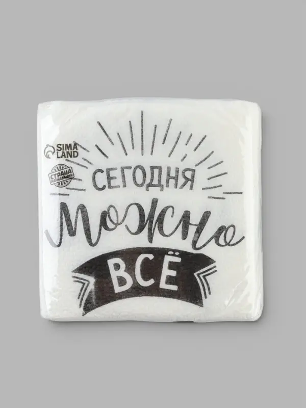 Салфетки бумажные однослойные &laquo;Сегодня можно всё&raquo;, 24&times;24 см, набор 50 шт.