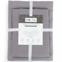 Набор банных полотенец LoveLife "Waffle gray" 2 шт: 100х150, 50х100 см., 100% хл