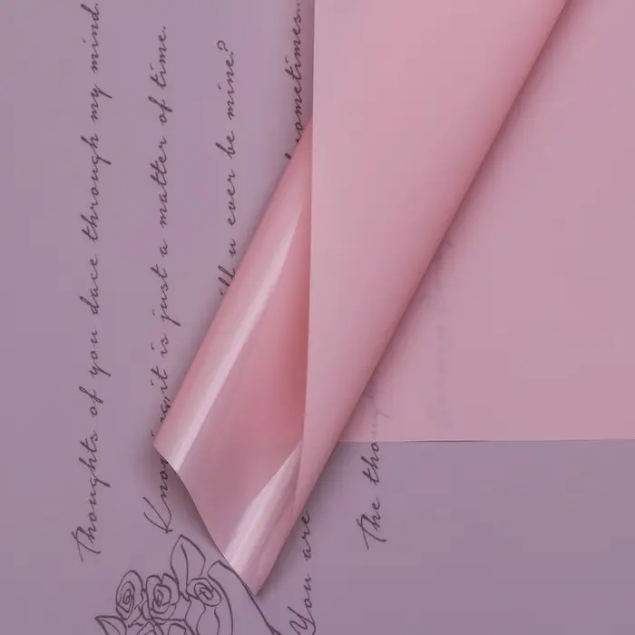 Пленка в листах, 58×58 см, Пленка в листах, 58×58 см, "Мысли о тебе..", пудра светлая, 50 микрон