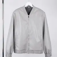 Бомбер из искусственной кожи Univer, серый, размер XL/XXL