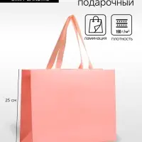 Пакет подарочный ламинированный горизонтальный &laquo;Розовый&raquo;, 32&times;25&times;11 см