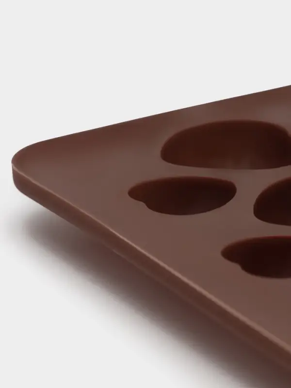 Форма для шоколада Доляна &laquo;Море сердец&raquo;, силикон, 18&times;15&times;1 см, 52 ячейки, два цвета, коричневая, бордовая