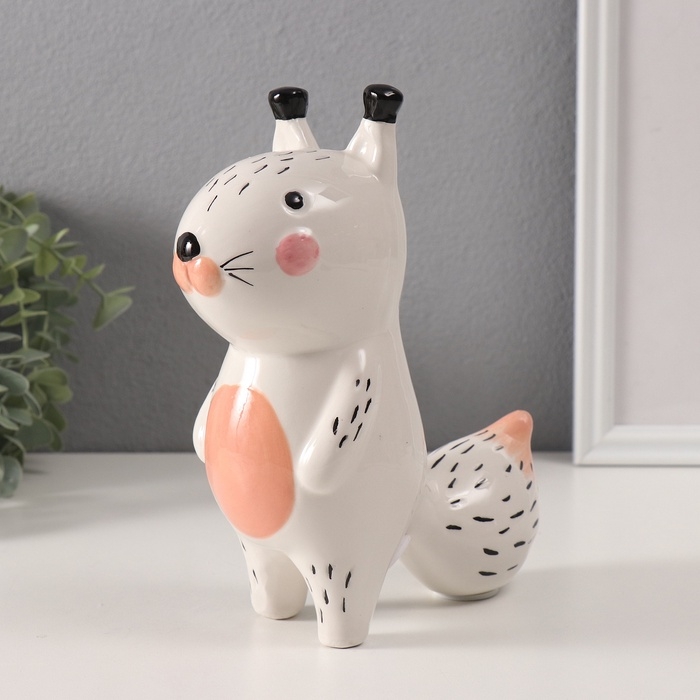 Копилка керамика  Копилка керамика "Белая белочка" 17,2х7,8х19,5 см