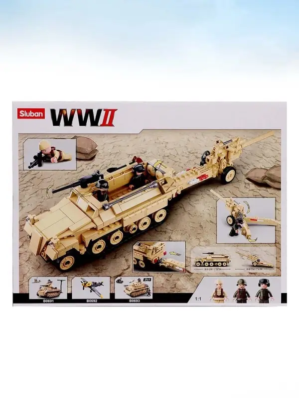 Конструктор Армия ВОВ Sluban &laquo;Немецкий БТР Sd.Kfz. 251 и пушка K18&raquo;, 460 деталей