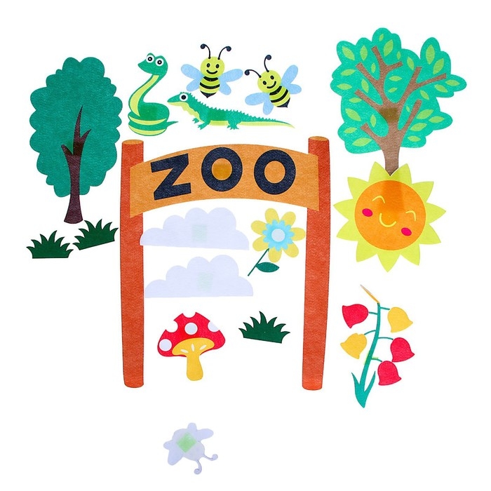 Бизиборд на стену из фетра «Зоопарк» 32 детали на липучке, размер поля — 105 × 75 см Бизиборд на стену из фетра «Зоопарк» 32 детали на липучке, размер поля — 105 × 75 см