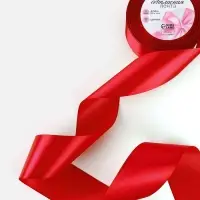 Лента атласная, 50 мм, 23&plusmn;1 м, красная №26