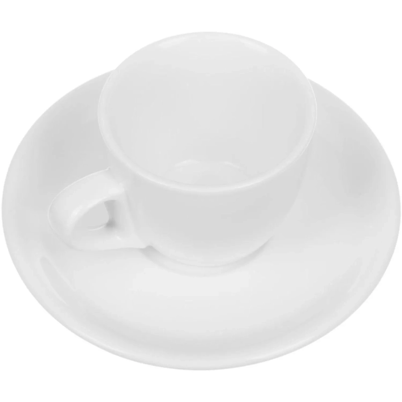 Кофейная пара Chan Wave Classic, фарфор, белая, 85мл, фк0185
