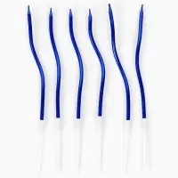 Свечи для торта &laquo;Серпантин&raquo;, 6 шт, синие