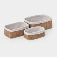 Корзины для хранения Naturel, прямоугольные, 3 шт.: от 22&times;12&times;8 см до 30&times;20&times;12 см