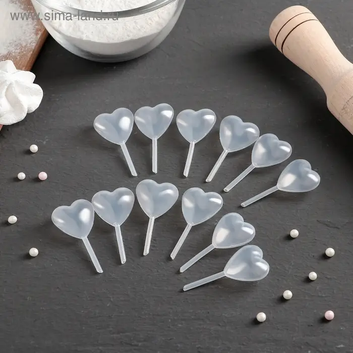 Набор кулинарных пипеток для соуса «Сердце», 12 шт., 2.7×1.5×5 см