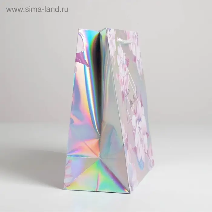 Пакет подарочный голографический, упаковка, &laquo;Сияй&raquo;, 23&times;27&times;11.5 см