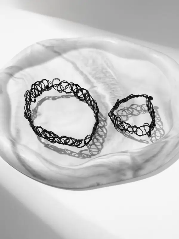 Набор 2 предмета: чокер, браслет &laquo;Классика&raquo;, чёрный, 30 см