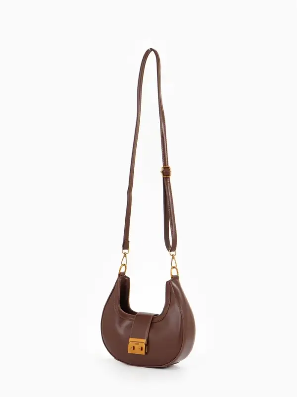 Сумка женская багет TEXTURA на молнии, 24&times;6.5&times;13 см, коричневая