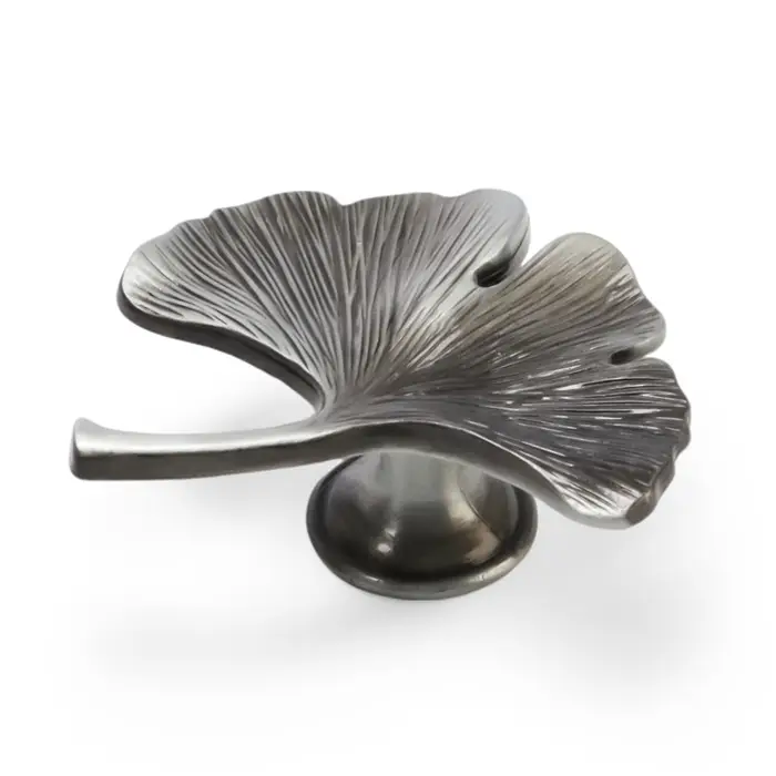 Ручка-кнопка CAPPIO PRO &laquo;Листок&raquo; 54&times;50 мм, цвет старинное серебро