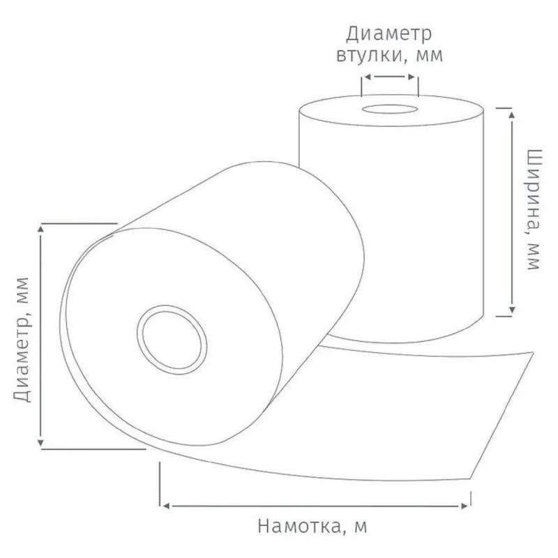 Ролики для касс 80х80х12, 44гр/м2 8 шт/уп (спайка) (Л)