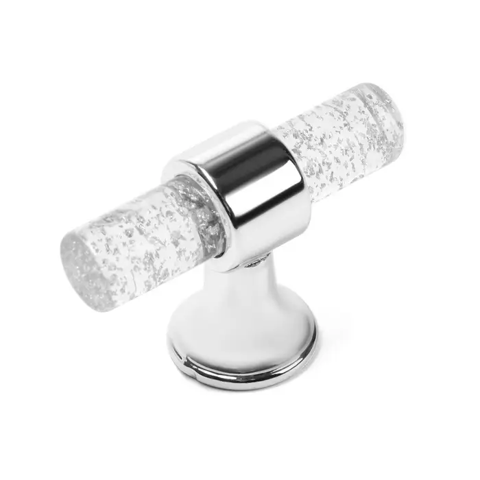 Ручка-кнопка CAPPIO PK106, d=12 мм, пластик, цвет прозрачный/хром Ручка-кнопка CAPPIO PK106, d=12 мм, пластик, цвет прозрачный/хром