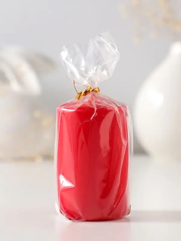 Свеча - цилиндр 4&times;6 см, 59 г, 6 ч, красный