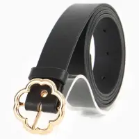 Ремень женский, 110&times;2.8 см, с пряжкой металл, чёрный