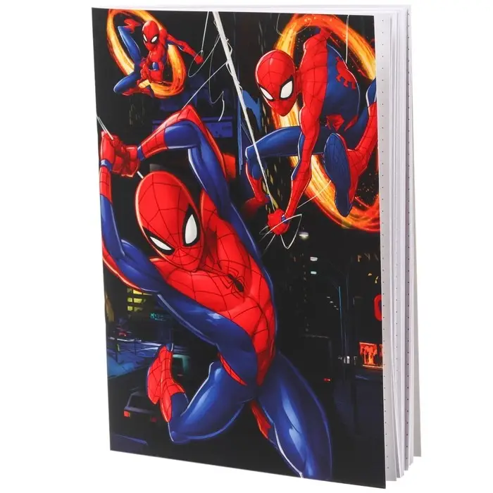 Блокнот А5, 40 листов, на скрепке, в точку, софт-тач, &laquo;Человек-паук&raquo;