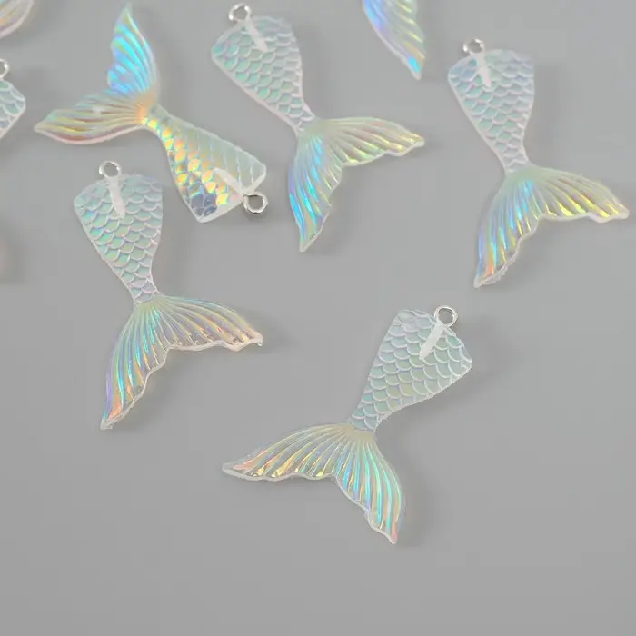 Подвеска для творчества акрил "Хвост русалочки" перламутр 4,4х2,8х0,5 см