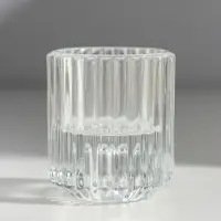 Стеклянный подсвечник на 1 свечу &laquo;Долли&raquo;, d=2.5 см, 4 см, прозрачный, 6&times;5&times;5 см