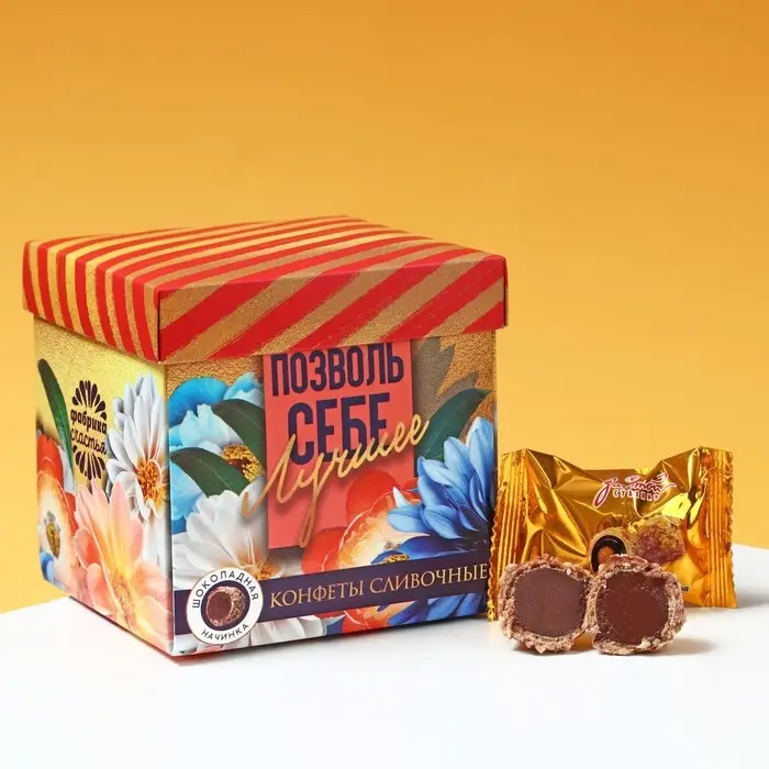 Подарочный набор &laquo;8 марта&raquo;: чай 50 г., печенье брауни 120 г., конфеты 110 г..