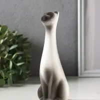 Фигурка керамика &laquo;Кот Египетский&raquo;, 15.5 см, белый с чёрным