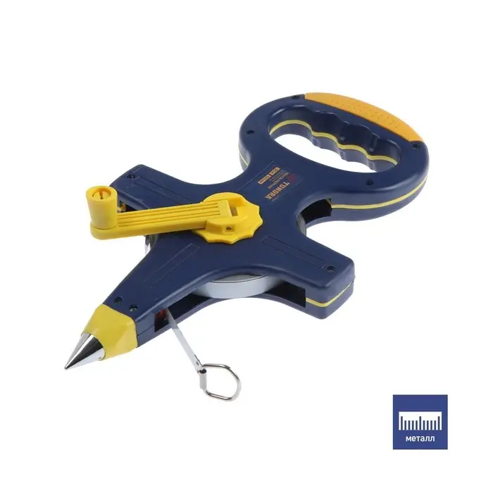 Рулетка геодезическая ТУНДРА, металлическая лента, 50 м &times; 12.5 мм