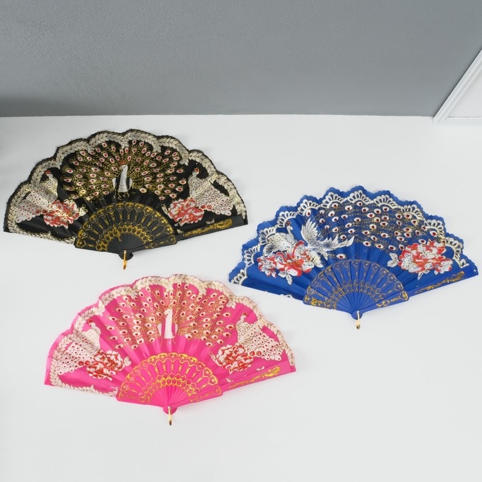 Веер h= 23 см  Веер h= 23 см "Узор", цвет и рисунок МИКС