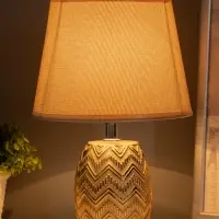 Настольная лампа с абажуром RISALUX &laquo;Галс&raquo;, Е14, 40 Вт, золото, 18&times;18&times;28 см