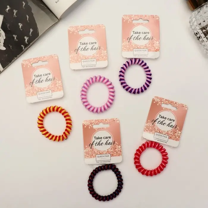 Резинка для волос  Резинка для волос "Пружинка" многоцвет, 5 см, микс