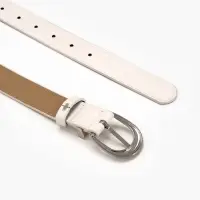 Ремень женский &laquo;Кэлли&raquo;, 110&times;3 см, пряжка металл, серебристая, белый